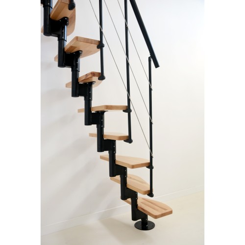 Minka Mittelholmtreppe Nizza 35 - 293,8cm Geschosshöhe Buche Schwarz