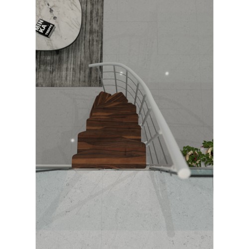 Minka Mittelholmtreppe Nizza 35 - 293,8cm Geschosshöhe Walnuss Weiß