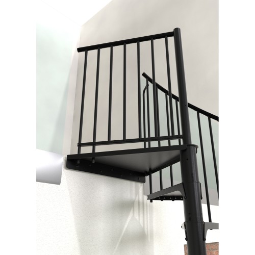 Minka Spindeltreppe Rondo Smart 37 - 305,5cm Geschosshöhe Schwarz 120cm Durchmesser