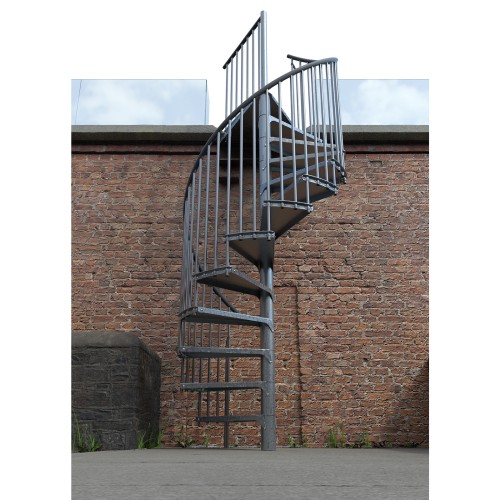 Minka Außenspindeltreppe Rondo Zink Smart 38 - 305,5cm Geschosshöhe