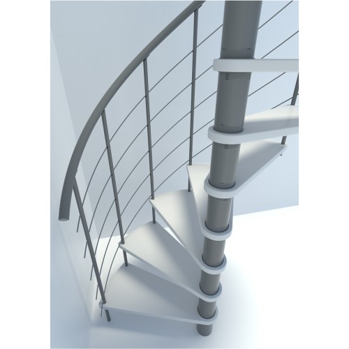 Minka Spindeltreppe Venezia Smart 38 - 305,5cm Geschosshöhe Weiß Grau 140cm Durchmesser
