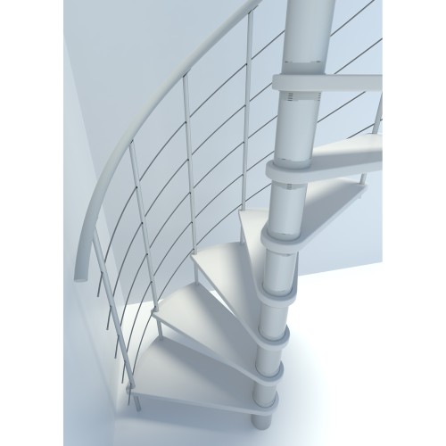 Minka Spindeltreppe Venezia Smart 38 - 305,5cm Geschosshöhe Weiß Weiß 140cm Durchmesser