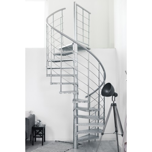 Minka Außenspindeltreppe Spino Zink Smart 38 - 305,5cm Geschosshöhe