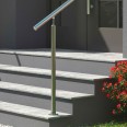 Dolle Edelstahl- Eingangsgeländer zur Bodenmontage Handlauf rund 1,5m lang mit 1 Pfosten rund-small
