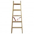 Euroline Holz Sprossenstehleiter mit Comfort-Breitsprossen, Eimerhaken und Werkzeugablagetasche-small