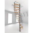 Minka Spindeltreppe Suono 47 - 305,5cm Geschosshöhe Buche Grau für 140x78cm Deckenöffnung Minka Spindeltreppe Suono 47 - 305,5cm Geschosshöhe Buche Grau für 140x78cm Deckenöffnung-small