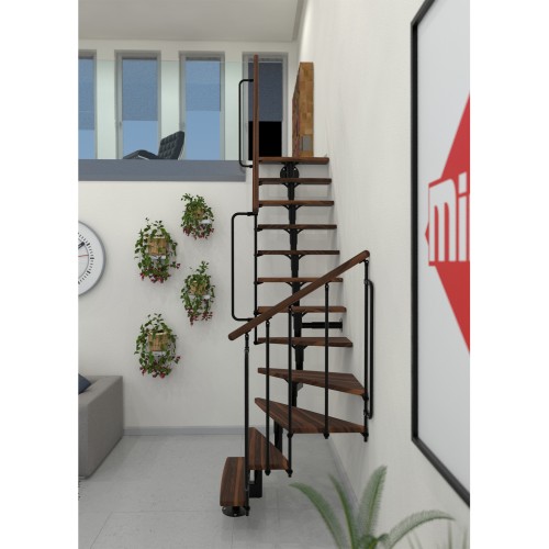 Minka Mittelholmtreppe Joker Turn 35 - 304cm Geschosshöhe Walnuss Schwarz