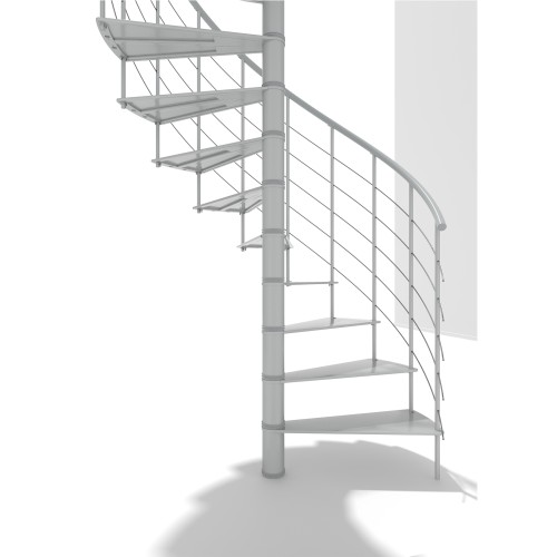 Minka Spindeltreppe Milano 42 - 300,3cm Geschosshöhe Weiß 120cm Durchmesser