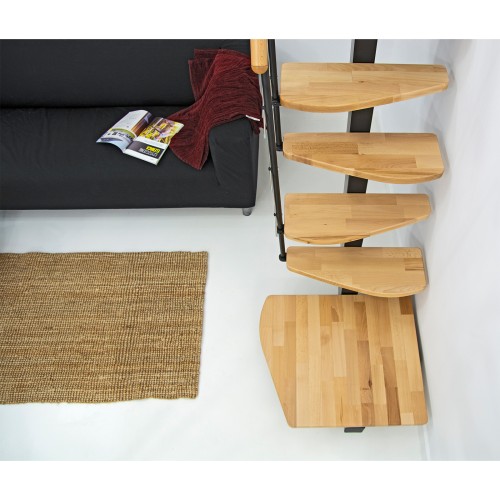 Minka Mittelholmtreppe Quatro Turn 38 - 298cm Geschosshöhe Buche Schwarz