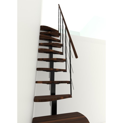 Minka Mittelholmtreppe Quatro Turn 38 - 298cm Geschosshöhe Walnuss Schwarz