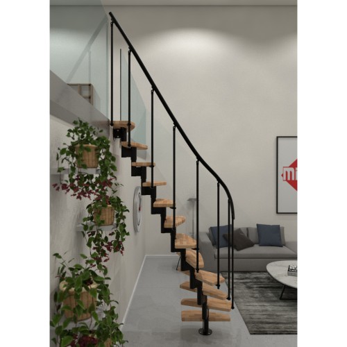 Minka Raumspartreppe Monte Carlo 35 - 293,8cm Geschosshöhe Buche Schwarz
