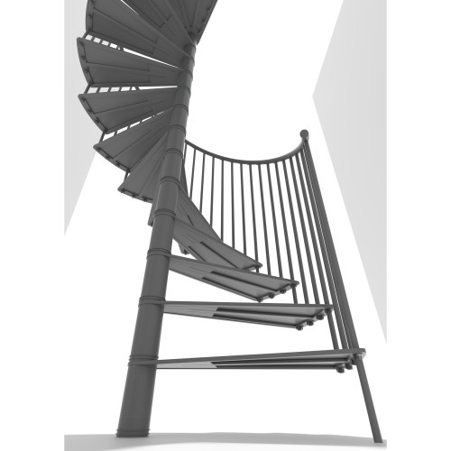 Minka Spindeltreppe Portofino 42 - 300,3cm Geschosshöhe Grau 160cm Durchmesser