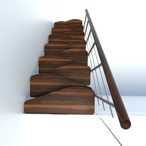 Minka Mittelholmtreppe Quatro 38 - 298cm Geschosshöhe Walnuss Grau