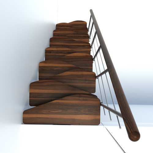 Minka Mittelholmtreppe Quatro 38 - 298cm Geschosshöhe Walnuss Schwarz