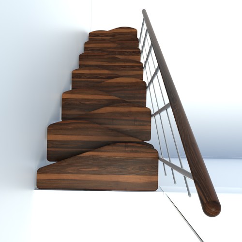 Minka Mittelholmtreppe Quatro 38 - 298cm Geschosshöhe Walnuss Weiß