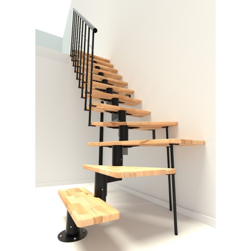 Minka Mittelholmtreppe Comfort Top Turn 37 - 312cm Geschosshöhe Buche Schwarz
