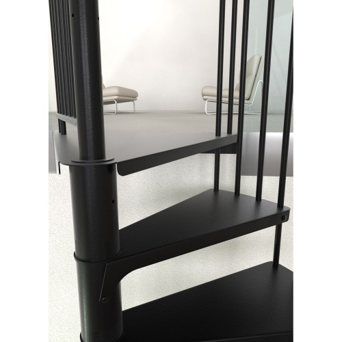 Minka Spindeltreppe Rondo Smart 37 - 305,5cm Geschosshöhe Schwarz 120cm Durchmesser