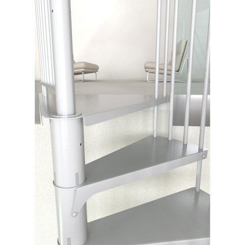 Minka Spindeltreppe Rondo Smart 37 - 305,5cm Geschosshöhe Weiß 120cm Durchmesser