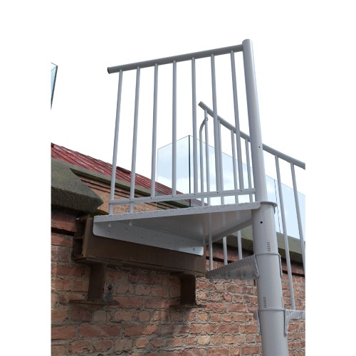Minka Außenspindeltreppe Rondo Zink Color 38 - 305,5cm Geschosshöhe Weiß 160cm Durchmesser
