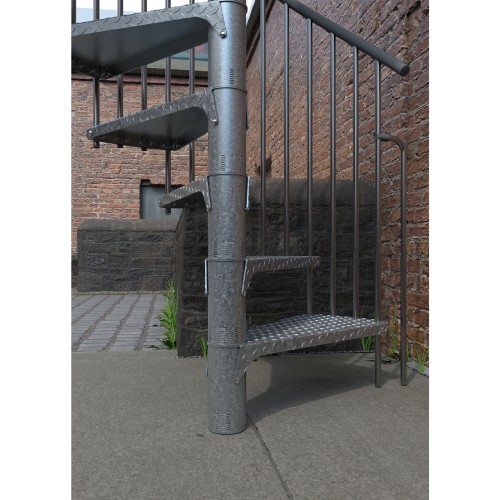 Minka Außenspindeltreppe Rondo Zink Smart 38 - 305,5cm Geschosshöhe