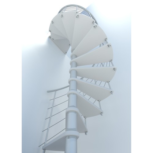 Minka Spindeltreppe Venezia Smart 38 - 305,5cm Geschosshöhe Weiß Weiß 120cm Durchmesser