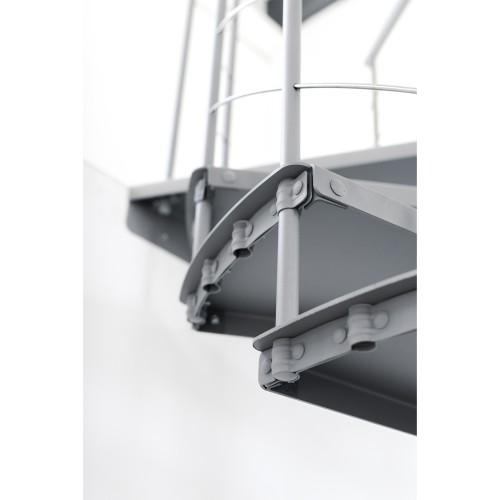 Minka Spindeltreppe Spino Smart 38 - 305,5cm Geschosshöhe Weiß 120cm Durchmesser
