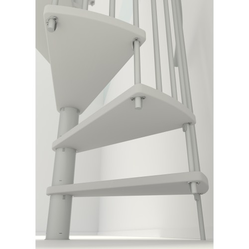 Minka Spindeltreppe Spiral Smart 38 - 305,5cm Geschosshöhe Weiß Weiß 140cm Durchmesser