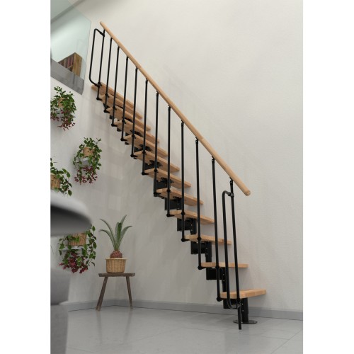 Minka Mittelholmtreppe Joker 35 - 304cm Geschosshöhe Buche Schwarz