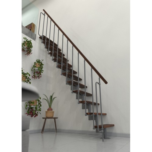 Minka Mittelholmtreppe Joker 35 - 304cm Geschosshöhe Walnuss Grau