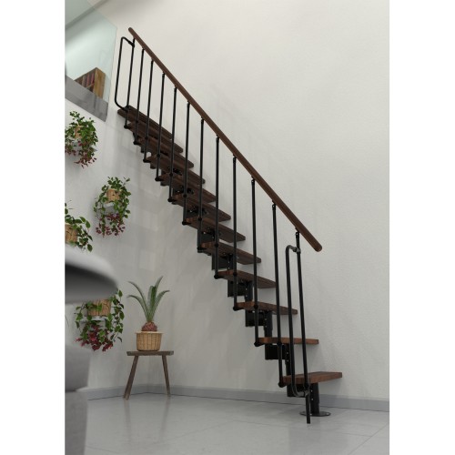 Minka Mittelholmtreppe Joker 35 - 304cm Geschosshöhe Walnuss Schwarz