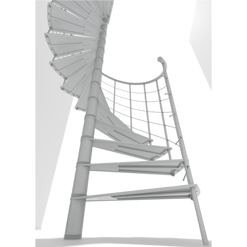 Minka Spindeltreppe Milano 42 - 300,3cm Geschosshöhe Weiß 120cm Durchmesser