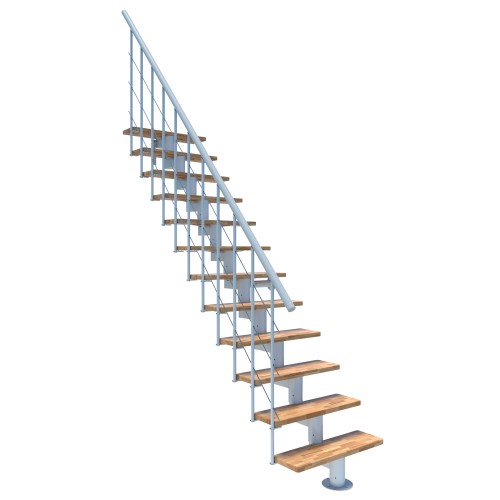 Minka Mittelholmtreppe Comfort Top 37 - 312cm Geschosshöhe Buche Weiß