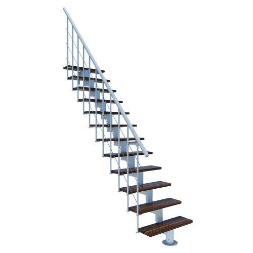 Minka Mittelholmtreppe Comfort Top 37 - 312cm Geschosshöhe Walnuss Weiß