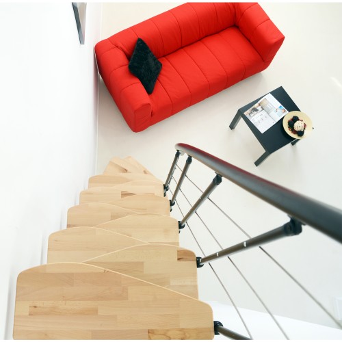 Minka Mittelholmtreppe Nizza 35 - 293,8cm Geschosshöhe Buche Schwarz