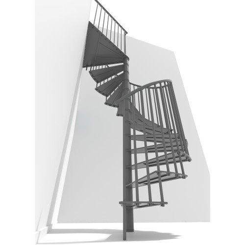 Minka Spindeltreppe Portofino 42 - 300,3cm Geschosshöhe Grau 160cm Durchmesser