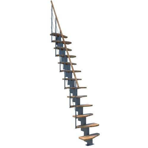 Minka Mittelholmtreppe Quatro 38 - 298cm Geschosshöhe Buche Grau