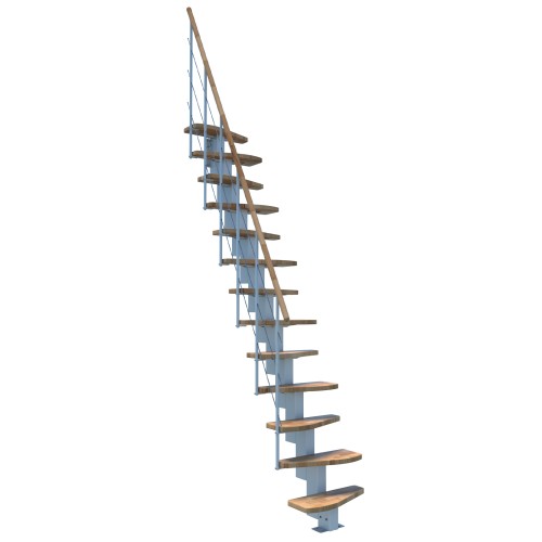 Minka Mittelholmtreppe Quatro 38 - 298cm Geschosshöhe Buche Weiß