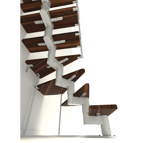 Minka Mittelholmtreppe Comfort Top Turn 37 - 312cm Geschosshöhe Walnuss Weiß