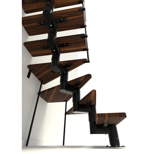 Minka Mittelholmtreppe Comfort Top Turn 37 - 312cm Geschosshöhe Walnuss Schwarz