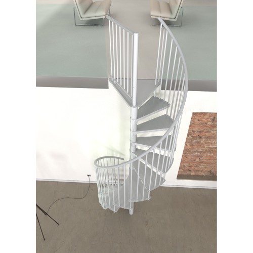 Minka Spindeltreppe Rondo Smart 37 - 305,5cm Geschosshöhe Weiß 120cm Durchmesser