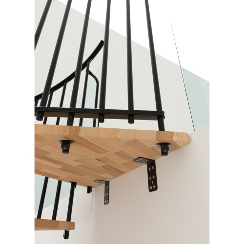 Minka Spindeltreppe Spiral Smart 38 - 305,5cm Geschosshöhe Buche Schwarz 160cm Durchmesser