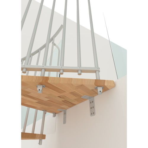 Minka Spindeltreppe Spiral Smart 38 - 305,5cm Geschosshöhe Buche Weiß 100cm Durchmesser
