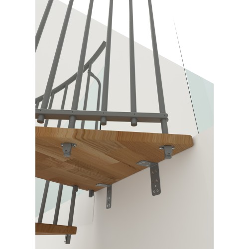 Minka Spindeltreppe Spiral Smart 38 - 305,5cm Geschosshöhe Eiche Grau 140cm Durchmesser