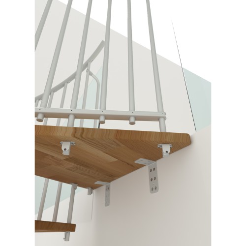 Minka Spindeltreppe Spiral Smart 38 - 305,5cm Geschosshöhe Eiche Weiß 140cm Durchmesser