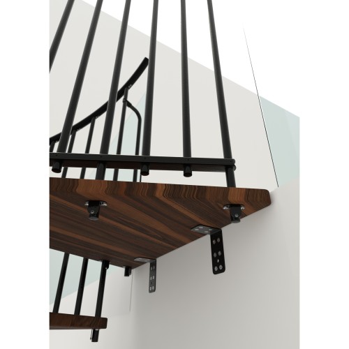 Minka Spindeltreppe Spiral Smart 38 - 305,5cm Geschosshöhe Walnuss Schwarz 120cm Durchmesser
