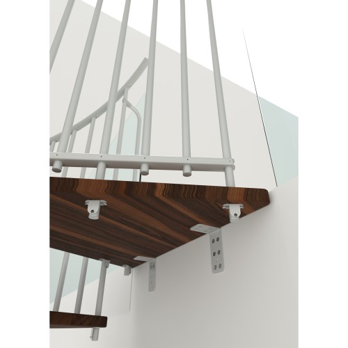 Minka Spindeltreppe Spiral Smart 38 - 305,5cm Geschosshöhe Walnuss Weiß 120cm Durchmesser