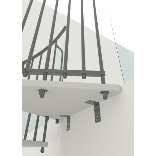 Minka Spindeltreppe Spiral Smart 38 - 305,5cm Geschosshöhe Weiß Grau 140cm Durchmesser