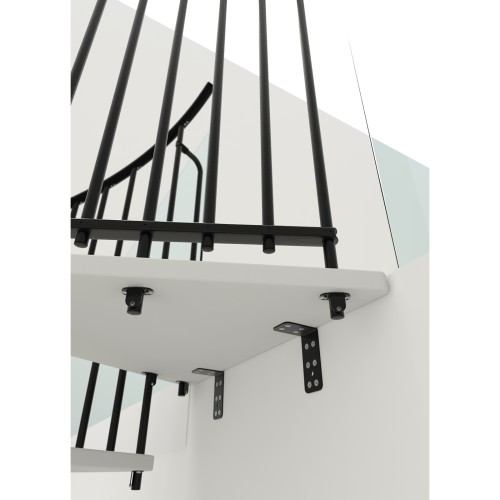 Minka Spindeltreppe Spiral Smart 38 - 305,5cm Geschosshöhe Weiß Schwarz 140cm Durchmesser