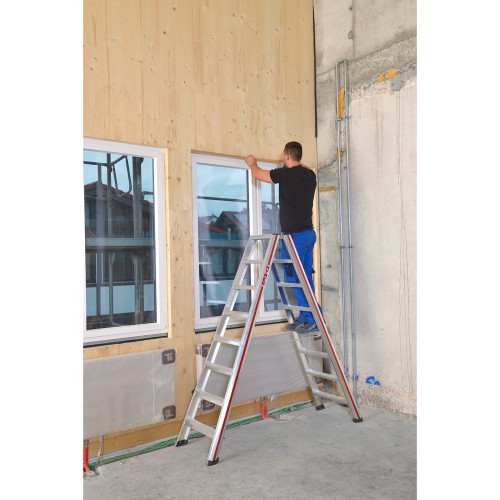 Hymer Stufenstehleiter mit vernieteten Leiterschuhen 2x4 Stufen