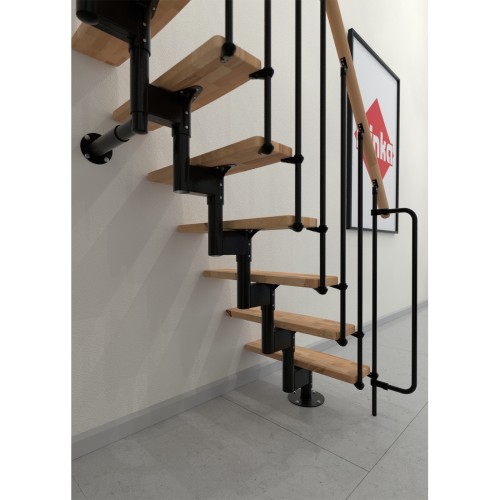 Minka Mittelholmtreppe Joker 35 - 304cm Geschosshöhe Buche Schwarz